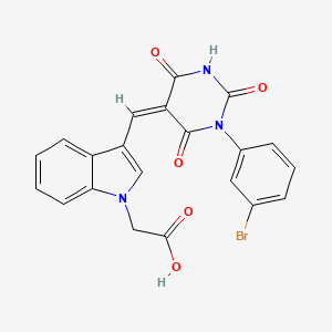 (3-{(Z)-[1-(3-bromophenyl)-2,4,6-trioxotetrahydropyrimidin-5(2H)-ylidene]methyl}-1H-indol-1-yl)acetic acid