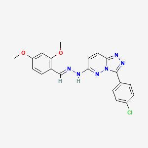 molecular formula C20H17ClN6O2 B11064543 3-(4-chlorophenyl)-6-[(2E)-2-(2,4-dimethoxybenzylidene)hydrazinyl][1,2,4]triazolo[4,3-b]pyridazine 