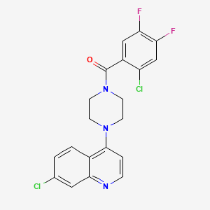 molecular formula C20H15Cl2F2N3O B11064551 (2-Chloro-4,5-difluorophenyl)[4-(7-chloroquinolin-4-yl)piperazin-1-yl]methanone 