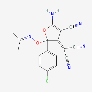 [5-amino-2-(4-chlorophenyl)-4-cyano-2-[(propan-2-ylideneamino)oxy]furan-3(2H)-ylidene]propanedinitrile