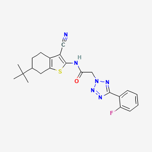 N-(6-tert-butyl-3-cyano-4,5,6,7-tetrahydro-1-benzothiophen-2-yl)-2-[5-(2-fluorophenyl)-2H-tetrazol-2-yl]acetamide