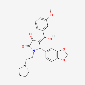 5-(1,3-benzodioxol-5-yl)-3-hydroxy-4-[(3-methoxyphenyl)carbonyl]-1-[2-(pyrrolidin-1-yl)ethyl]-1,5-dihydro-2H-pyrrol-2-one