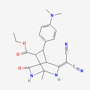 Ethyl 3-(dicyanomethylidene)-8-[4-(dimethylamino)phenyl]-1-methyl-5-oxo-2,6-diazabicyclo[2.2.2]octane-7-carboxylate