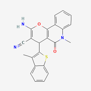 2-amino-6-methyl-4-(3-methyl-1-benzothiophen-2-yl)-5-oxo-5,6-dihydro-4H-pyrano[3,2-c]quinoline-3-carbonitrile