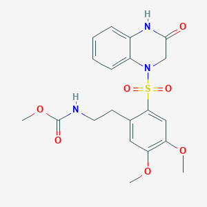 methyl (2-{4,5-dimethoxy-2-[(3-oxo-3,4-dihydroquinoxalin-1(2H)-yl)sulfonyl]phenyl}ethyl)carbamate