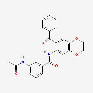 molecular formula C24H20N2O5 B11064710 3-acetamido-N-(7-benzoyl-2,3-dihydro-1,4-benzodioxin-6-yl)benzamide 