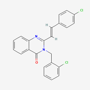 molecular formula C23H16Cl2N2O B11064721 3-(2-chlorobenzyl)-2-[(E)-2-(4-chlorophenyl)ethenyl]quinazolin-4(3H)-one 