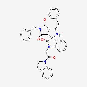 molecular formula C37H32N4O4 B11064774 3',5'-dibenzyl-1-[2-(2,3-dihydro-1H-indol-1-yl)-2-oxoethyl]-3a',6a'-dihydro-2'H-spiro[indole-3,1'-pyrrolo[3,4-c]pyrrole]-2,4',6'(1H,3'H,5'H)-trione 