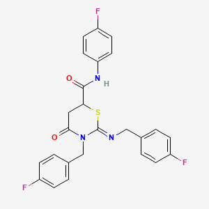 (2Z)-3-(4-fluorobenzyl)-2-[(4-fluorobenzyl)imino]-N-(4-fluorophenyl)-4-oxo-1,3-thiazinane-6-carboxamide