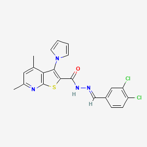 N'-[(E)-(3,4-dichlorophenyl)methylidene]-4,6-dimethyl-3-(1H-pyrrol-1-yl)thieno[2,3-b]pyridine-2-carbohydrazide