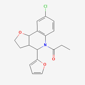 1-[8-chloro-4-(furan-2-yl)-2,3,3a,9b-tetrahydrofuro[3,2-c]quinolin-5(4H)-yl]propan-1-one