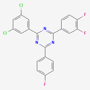 molecular formula C21H10Cl2F3N3 B11064813 2-(3,5-Dichlorophenyl)-4-(3,4-difluorophenyl)-6-(4-fluorophenyl)-1,3,5-triazine 