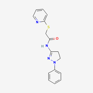 N-(1-phenyl-4,5-dihydro-1H-pyrazol-3-yl)-2-(pyridin-2-ylsulfanyl)acetamide