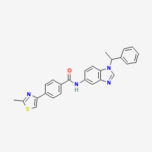 4-(2-methyl-1,3-thiazol-4-yl)-N-[1-(1-phenylethyl)-1H-benzimidazol-5-yl]benzamide