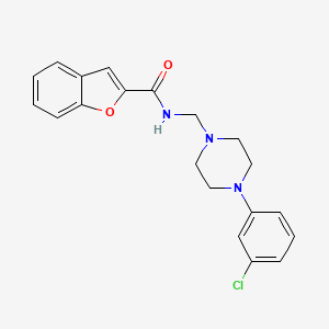 molecular formula C20H20ClN3O2 B11064883 N-{[4-(3-chlorophenyl)piperazin-1-yl]methyl}-1-benzofuran-2-carboxamide 