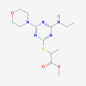 2-(4-Ethylamino-6-morpholin-4-yl-[1,3,5]triazin-2-ylsulfanyl)-propionic acid methyl ester