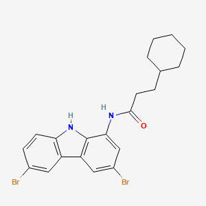 3-cyclohexyl-N-(3,6-dibromo-9H-carbazol-1-yl)propanamide