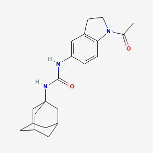 molecular formula C21H27N3O2 B11064958 Urea, 1-(1-acetyl-2,3-dihydro-1H-indol-5-yl)-3-(adamantan-1-yl)- 