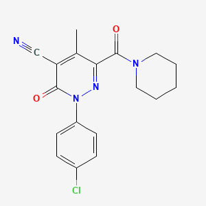 2-(4-Chlorophenyl)-5-methyl-3-oxo-6-(piperidin-1-ylcarbonyl)-2,3-dihydropyridazine-4-carbonitrile