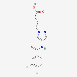 4-(4-{[(3,4-dichlorophenyl)carbonyl]amino}-1H-pyrazol-1-yl)butanoic acid