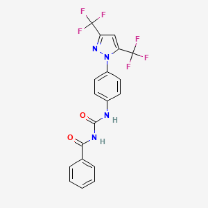 N-({4-[3,5-bis(trifluoromethyl)-1H-pyrazol-1-yl]phenyl}carbamoyl)benzamide