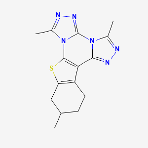 3,8,16-trimethyl-19-thia-2,4,5,7,9,10-hexazapentacyclo[10.7.0.02,6.07,11.013,18]nonadeca-1(12),3,5,8,10,13(18)-hexaene