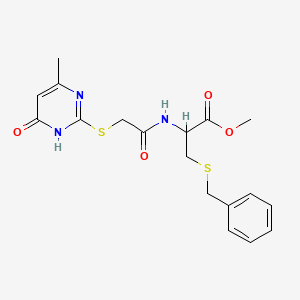 methyl S-benzyl-N-{[(4-methyl-6-oxo-1,6-dihydropyrimidin-2-yl)sulfanyl]acetyl}cysteinate