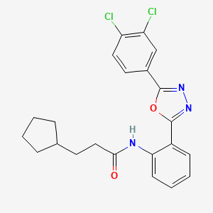 3-cyclopentyl-N-{2-[5-(3,4-dichlorophenyl)-1,3,4-oxadiazol-2-yl]phenyl}propanamide