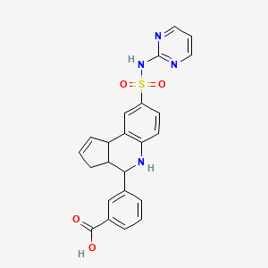 3-[8-(pyrimidin-2-ylsulfamoyl)-3a,4,5,9b-tetrahydro-3H-cyclopenta[c]quinolin-4-yl]benzoic acid