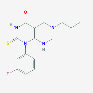 1-(3-fluorophenyl)-6-propyl-2-thioxo-2,3,5,6,7,8-hexahydropyrimido[4,5-d]pyrimidin-4(1H)-one