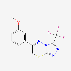 molecular formula C12H9F3N4OS B11065104 6-(3-methoxyphenyl)-3-(trifluoromethyl)-7H-[1,2,4]triazolo[3,4-b][1,3,4]thiadiazine 