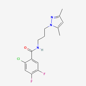 molecular formula C15H16ClF2N3O B11065117 2-chloro-N-[3-(3,5-dimethyl-1H-pyrazol-1-yl)propyl]-4,5-difluorobenzamide 