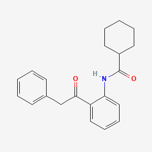 molecular formula C21H23NO2 B11065118 N-[2-(2-phenylacetyl)phenyl]cyclohexanecarboxamide 