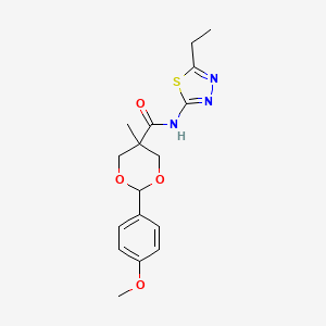 N-(5-ethyl-1,3,4-thiadiazol-2-yl)-2-(4-methoxyphenyl)-5-methyl-1,3-dioxane-5-carboxamide