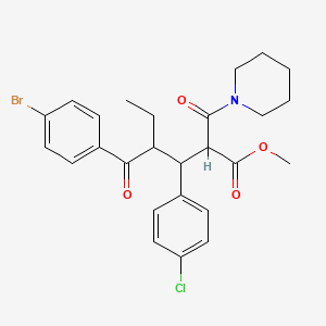 Methyl 4-[(4-bromophenyl)carbonyl]-3-(4-chlorophenyl)-2-(piperidin-1-ylcarbonyl)hexanoate