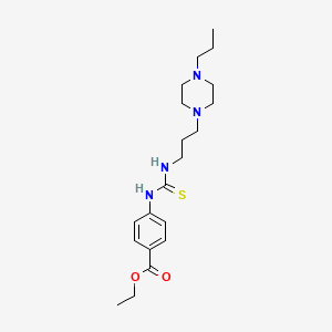 molecular formula C20H32N4O2S B11065128 Ethyl 4-({[3-(4-propylpiperazin-1-yl)propyl]carbamothioyl}amino)benzoate 