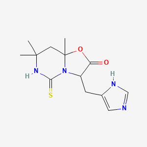 3-(1H-imidazol-4-ylmethyl)-7,7,8a-trimethyl-5-thioxotetrahydro-5H-[1,3]oxazolo[3,2-c]pyrimidin-2(3H)-one