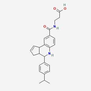 molecular formula C25H28N2O3 B11065150 3-({[4-(4-Isopropylphenyl)-3A,4,5,9B-tetrahydro-3H-cyclopenta[C]quinolin-8-YL]carbonyl}amino)propanoic acid 