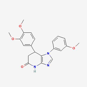 molecular formula C21H21N3O4 B11065152 7-(3,4-dimethoxyphenyl)-1-(3-methoxyphenyl)-1,4,6,7-tetrahydro-5H-imidazo[4,5-b]pyridin-5-one 