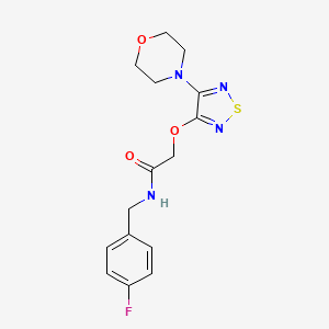 molecular formula C15H17FN4O3S B11065160 Acetamide, N-[(4-fluorophenyl)methyl]-2-[[4-(4-morpholinyl)-1,2,5-thiadiazol-3-yl]oxy]- 