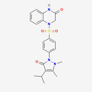 4-({4-[2,3-dimethyl-5-oxo-4-(propan-2-yl)-2,5-dihydro-1H-pyrazol-1-yl]phenyl}sulfonyl)-3,4-dihydroquinoxalin-2(1H)-one