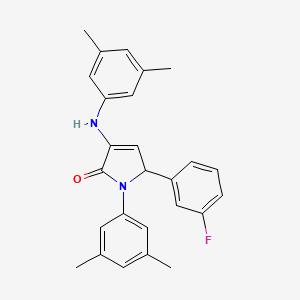 1-(3,5-dimethylphenyl)-3-[(3,5-dimethylphenyl)amino]-5-(3-fluorophenyl)-1,5-dihydro-2H-pyrrol-2-one