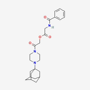 molecular formula C25H33N3O4 B11065198 2-[4-(1-Adamantyl)piperazino]-2-oxoethyl 2-(benzoylamino)acetate 