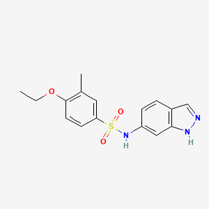 molecular formula C16H17N3O3S B11065199 4-ethoxy-N-(1H-indazol-6-yl)-3-methylbenzenesulfonamide 