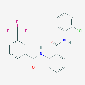 molecular formula C21H14ClF3N2O2 B11065206 N-(2-chlorophenyl)-2-{[3-(trifluoromethyl)benzoyl]amino}benzamide 