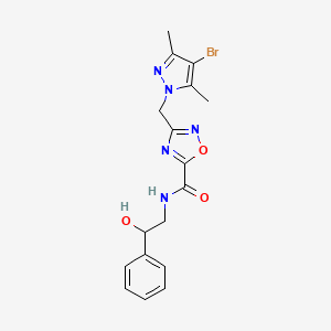 3-[(4-bromo-3,5-dimethyl-1H-pyrazol-1-yl)methyl]-N-(2-hydroxy-2-phenylethyl)-1,2,4-oxadiazole-5-carboxamide