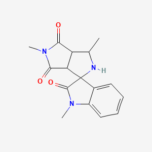 molecular formula C16H17N3O3 B11065220 1,3',5'-trimethyl-3a',6a'-dihydro-2'H-spiro[indole-3,1'-pyrrolo[3,4-c]pyrrole]-2,4',6'(1H,3'H,5'H)-trione 