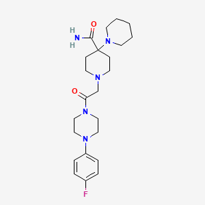 molecular formula C23H34FN5O2 B11065239 1'-{2-[4-(4-Fluorophenyl)piperazin-1-yl]-2-oxoethyl}-1,4'-bipiperidine-4'-carboxamide 