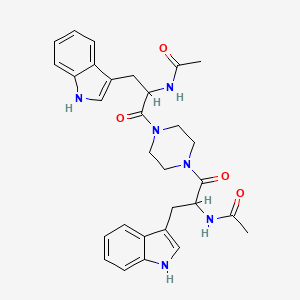 N-(1-{4-[2-Acetamido-3-(1H-indol-3-YL)propanoyl]piperazin-1-YL}-3-(1H-indol-3-YL)-1-oxopropan-2-YL)acetamide