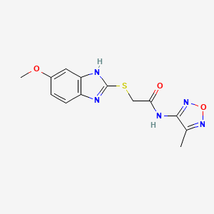 2-[(5-methoxy-1H-benzimidazol-2-yl)sulfanyl]-N-(4-methyl-1,2,5-oxadiazol-3-yl)acetamide